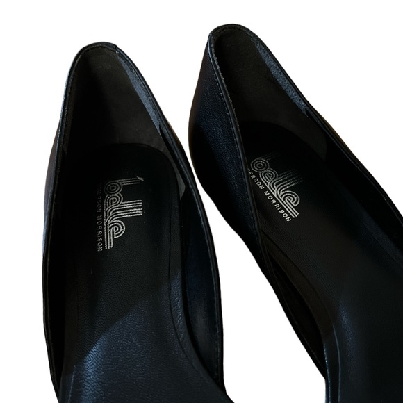 Belle by Sigerson Morrison | Veda Black D'Orsay Woven Leather Flats - Picture 4 of 7